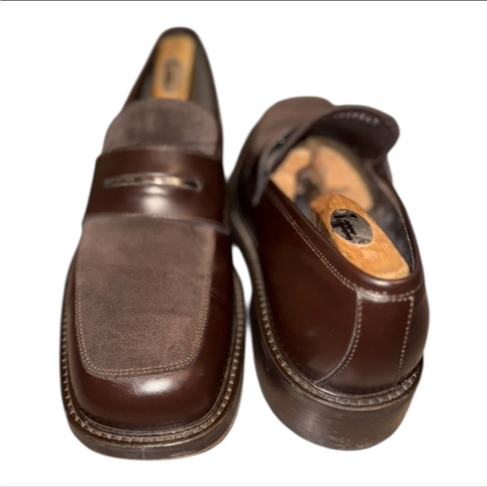 KENNETH COLE BROWN LEATHER/SUEDE MENS DRESS SHOES SIZE 10